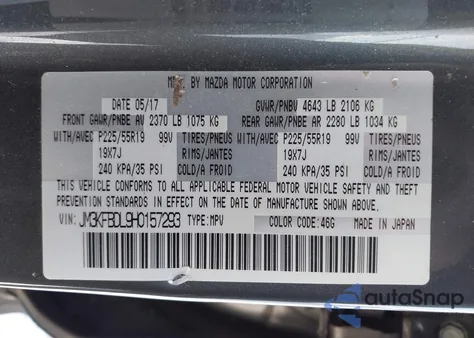 2017 Mazda Cx-5 Grand Touring from USA, damaged, VIN JM3KFBDL9H0157293